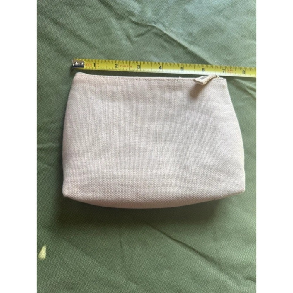 Natural Canvas Cosmetic Bag Pencil Pouch Dorm Organizer